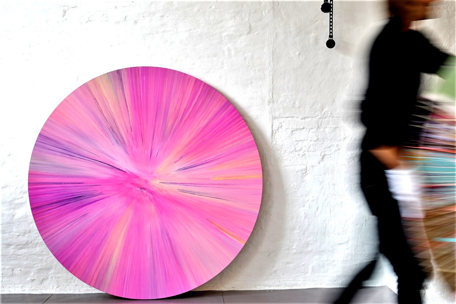 Spin painting, pink tones